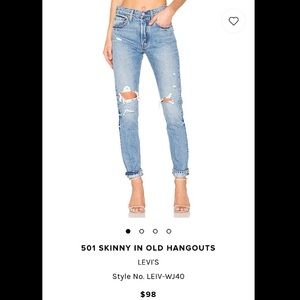 Authentic Levi 501 style jeans